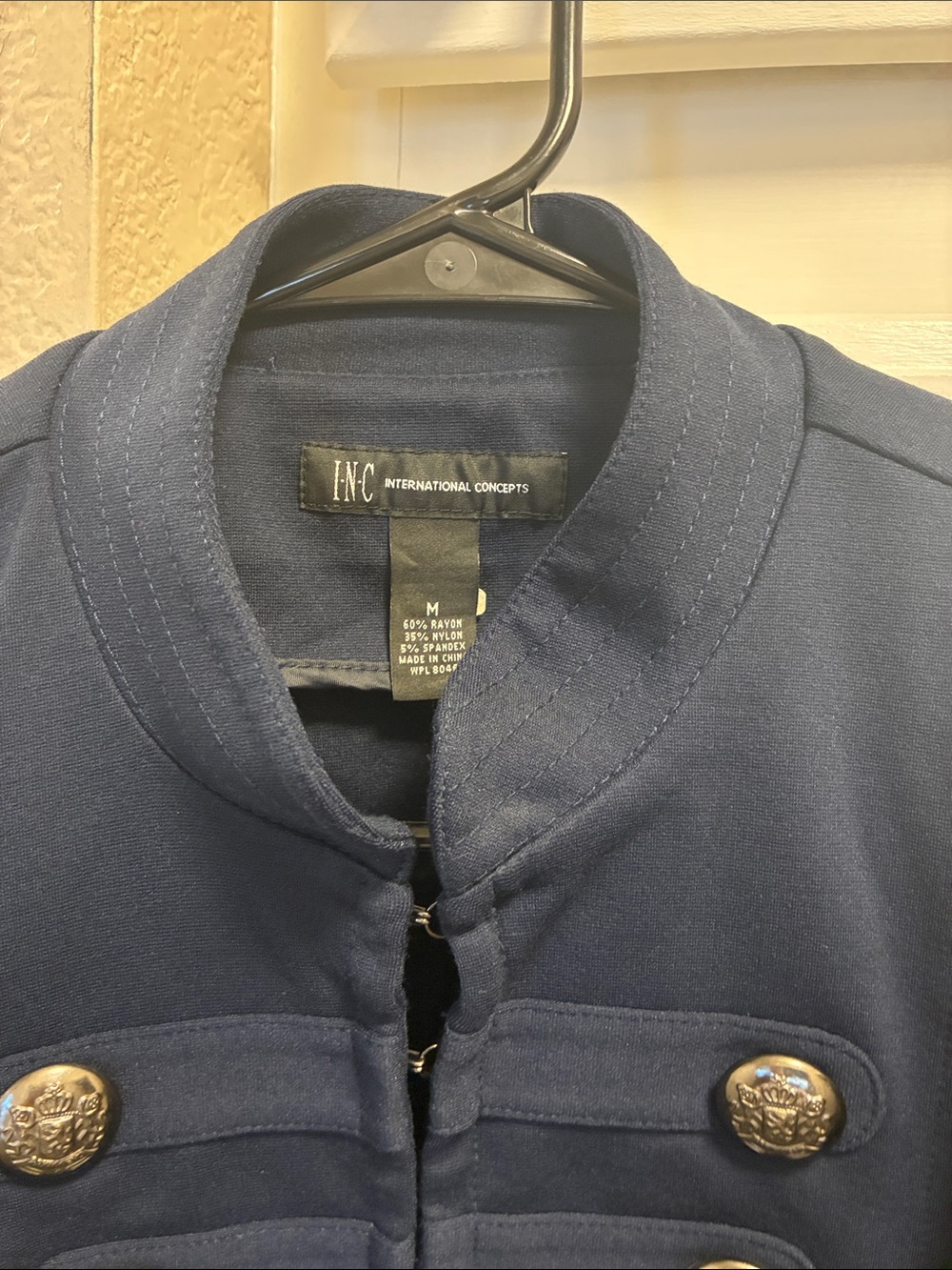 INC International Concepts Navy Military-Style Blazer - Picture 5 of 13